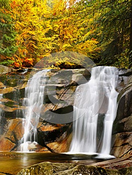 Autumn Waterfall Canyon River