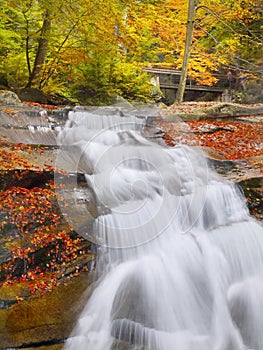 Autumn Waterfall Canyon River