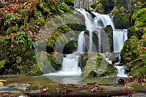 Autumn waterfall landscape