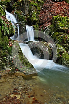 Autumn waterfall landscape