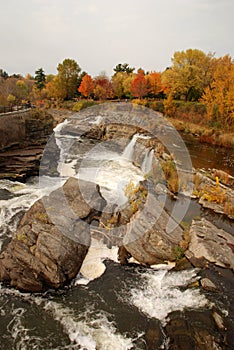 Autumn waterfall scene