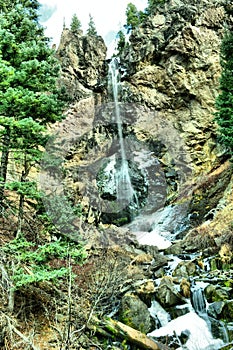 Autumn waterfall in Southern Colorado