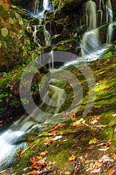 Autumn Waterfall in Tremont in the Great Smoky Mountains