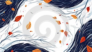 Autumn Whirlwind of Leaves and Windy Swirls Illustration