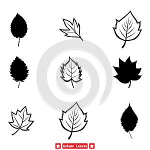 Autumn Whispers Delicate Leaf Silhouette Vector