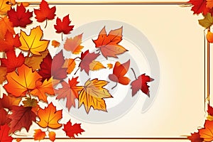 Autumn Whitespace: Leaves Frame on White Background with Versatile Space