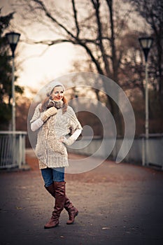 Autumn/winter portrait: young woman