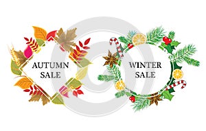 Autumn and winter sale discount banner