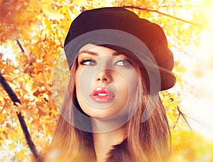 Autumn Woman in a Beret