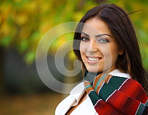 Autumn Woman with blue eyes