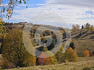 Autumn wonderland landskape in rural Romania