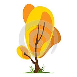 Autumn yellow tall tree logo