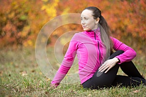 Autumn yoga: Ardha Matsyendrasana pose