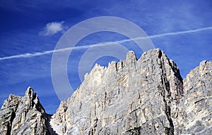 Autumnal alpine landscape of Monte Cristallo. photo