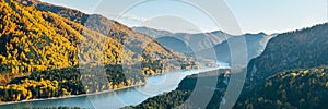 Autumnal Altai from aerial view