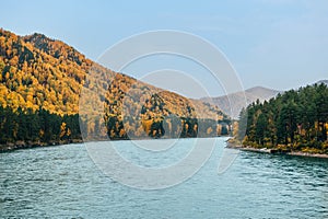 Autumnal Altai from aerial view