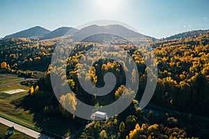 Autumnal Altai from aerial view