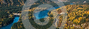 Autumnal Altai from aerial view