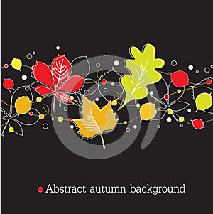 Autumnal background on black photo