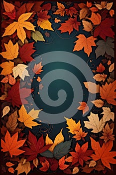 Autumnal Border Artwork Rustic Leaf Borders Fall-inspired Frame Elements Leafy Border Graphics