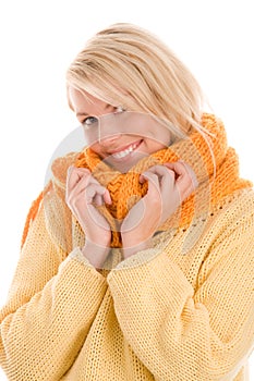 Autumnal girl wearing scarf