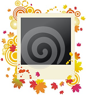 Autumnal grunge polaroid photo frame