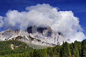 Autumnal landscape of Cristallo Group