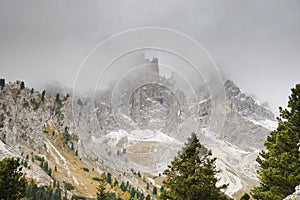 Autumnal landscape in Dolomites Mountains photo