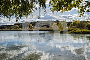 Autumnal landscape in Lagunas de Ruidera Natural Park photo