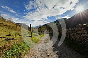 Autumnal landscape of Spain with a rural road