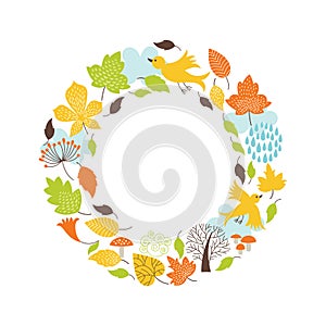 Autumnal round frame photo