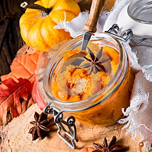 Autumnal rustic Canned Pumpkin