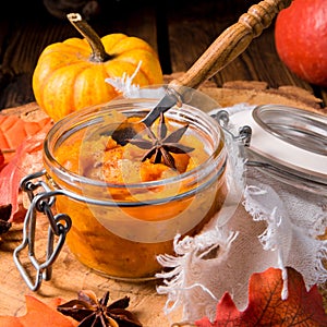 Autumnal rustic Canned Pumpkin