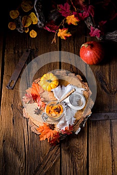 Autumnal rustic Canned Pumpkin