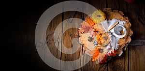 A autumnal rustic Canned Pumpkin