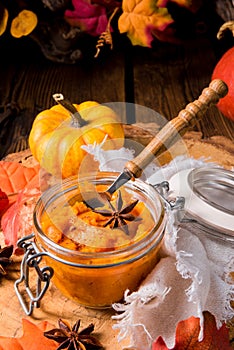 A autumnal rustic Canned Pumpkin