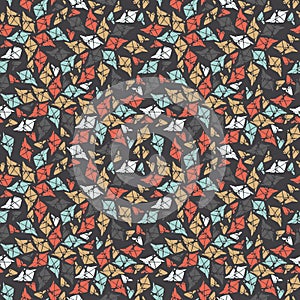 Autumnal seamless pattern with abstract leaves