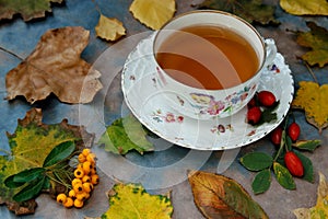 Autumnal tea with herbs