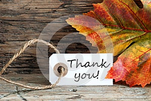 Autumnal Thank You Label