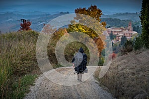 Autumnal trekking in the province of Siena, from Buonconvento to