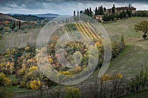 Autumnal trekking in the province of Siena, from Buonconvento to Monte Oliveto Maggiore Abbey