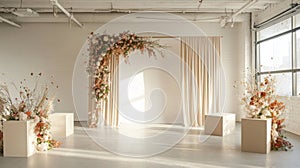 Floral Wedding Arch Ceremony Decor, Modern Decoration