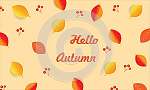 Hello autumn pattern for celebration and invitation photo