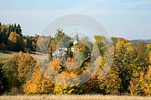 Autumnâ€™s view on small picturesque village Pasterka in Table Mountains