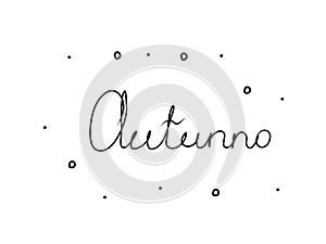 Autunno phrase handwritten with a calligraphy brush. Autumn in italian. Modern brush calligraphy. Isolated word black photo