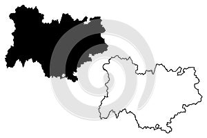 Auvergne-Rhone-Alpes map vector