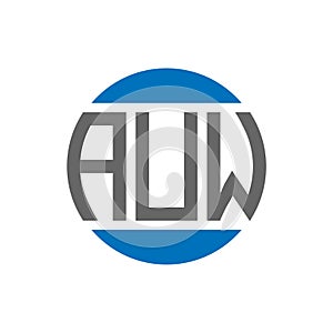 AUW letter logo design on white background. AUW creative initials circle logo concept.