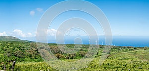 Auwahi wind turbines around the back side of Haleakala on Maui