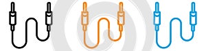 AUX cable icon vector logo set collection for web app ui