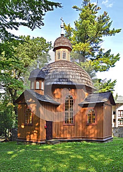 The Auxiliary Church of the Transfiguration of Our Lord , Krynica-Zdroj, Polandand Our Lady of Czestochowa arose in 1863, photo